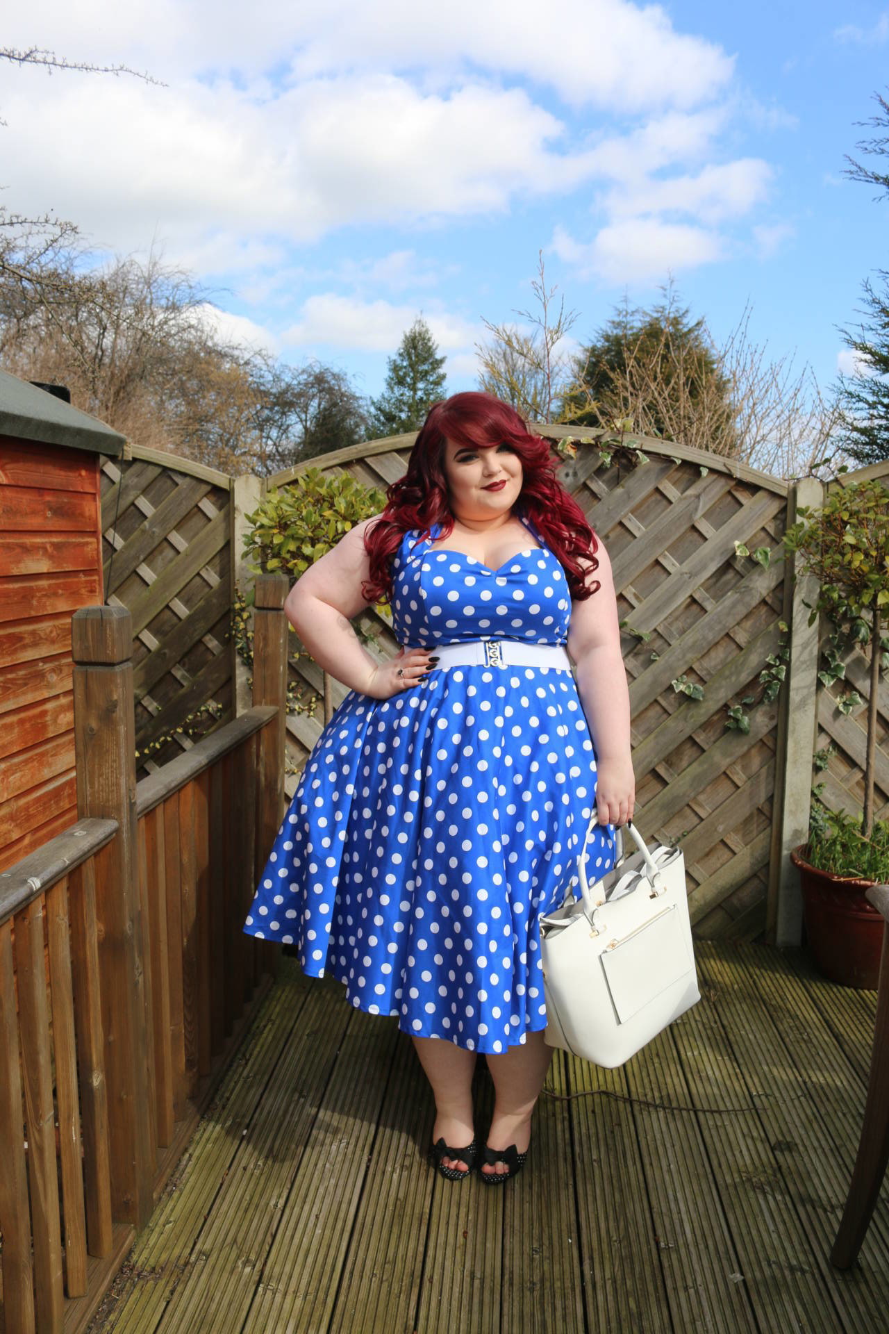 Vivien of Holloway Dress 5 Vivien of Holloway 1950s Halterneck Royal Polkadot Dress