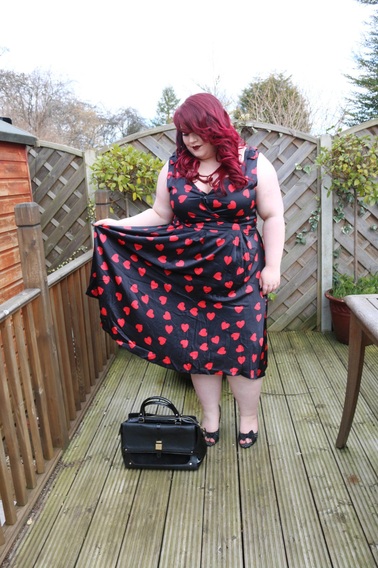 Lindybop Fay Black Heart Swing Dress