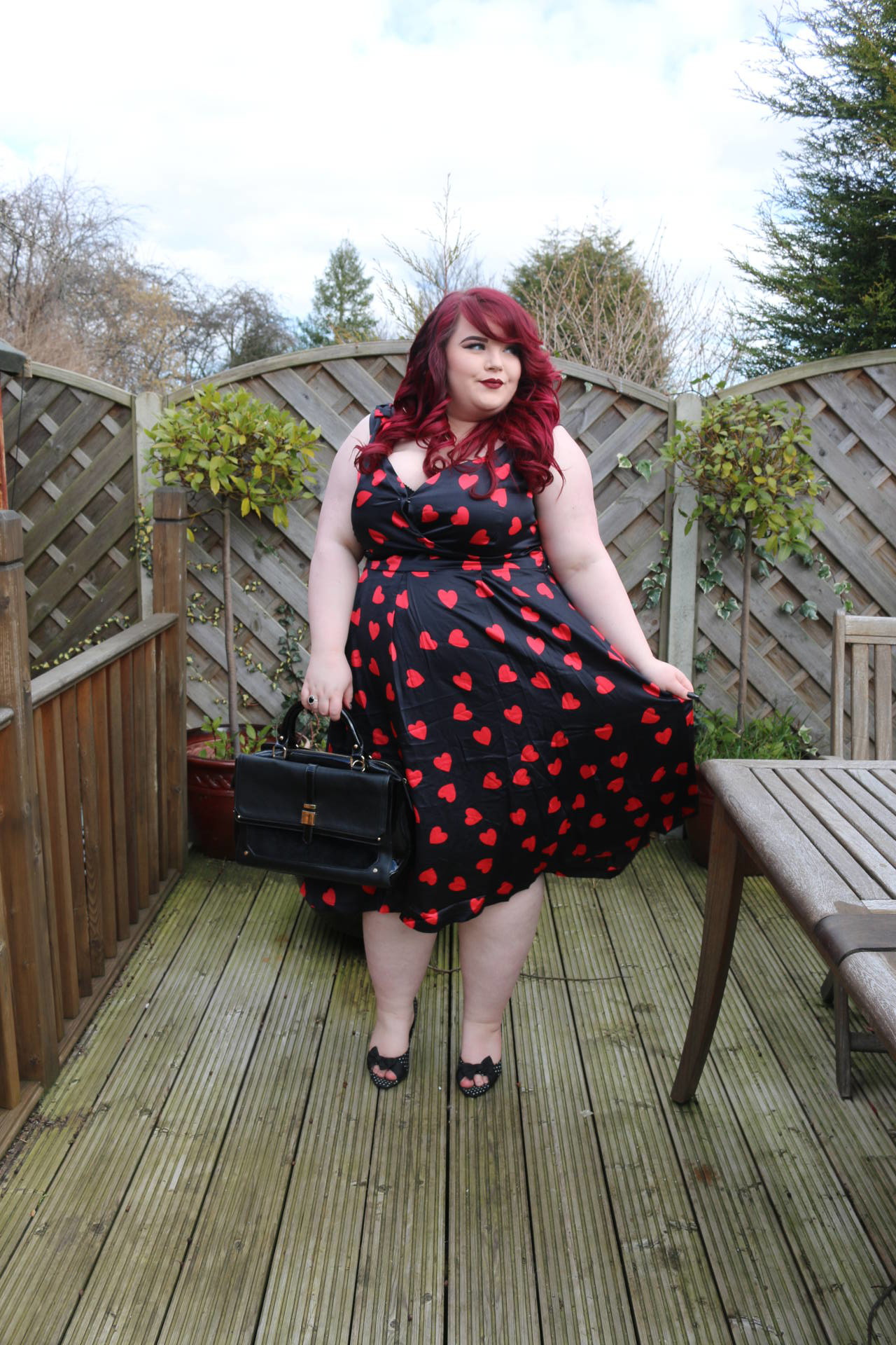 Lindybop Fay Black Heart Swing Dress