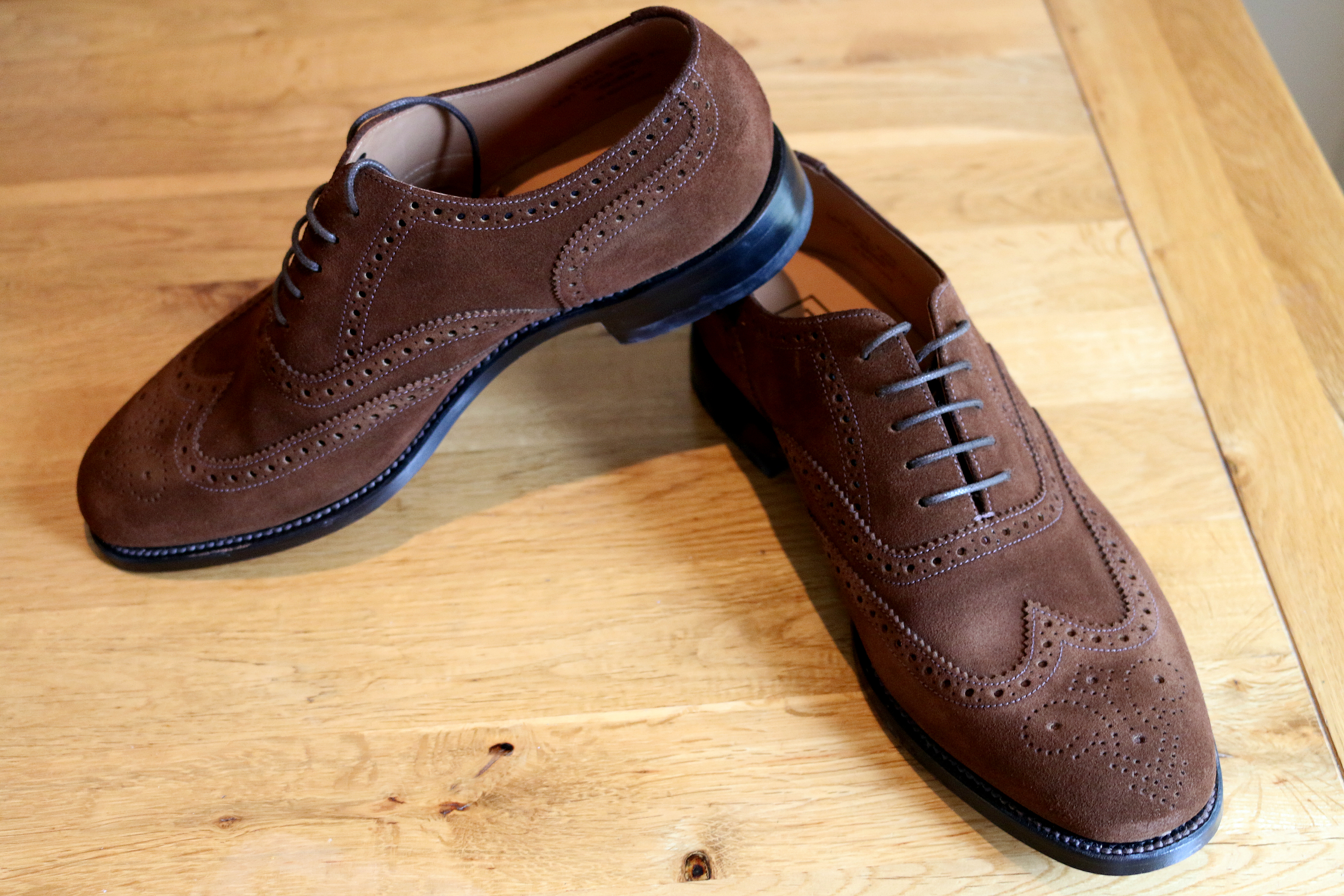 Luxury Gifts for Father's Day Suits with Dobell 7 Loake Dark Brown Suede Brogues