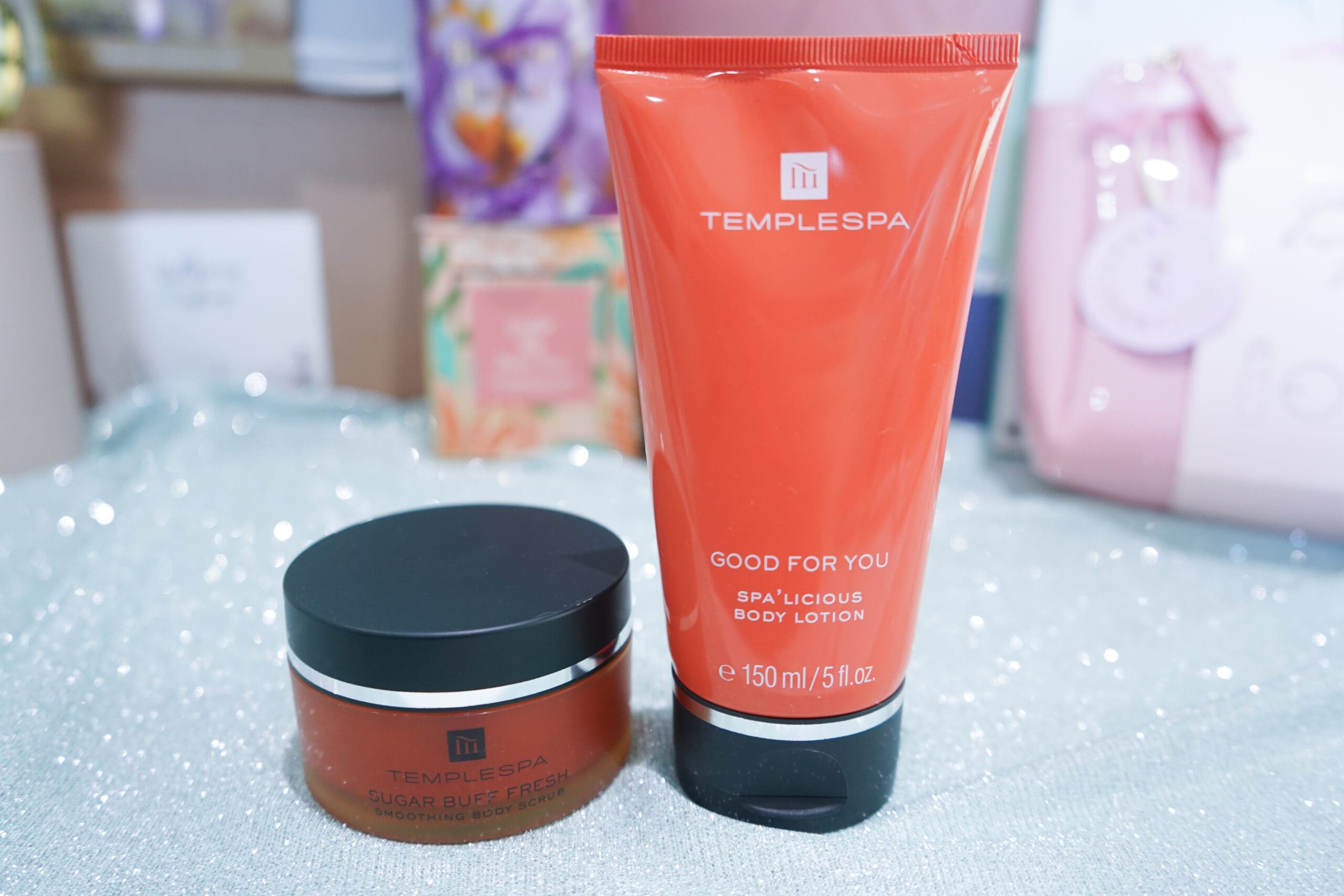 mother's day gift guide 2022, Temple Spa The Zest Life Smoothing Body Scrub & Body Lotion