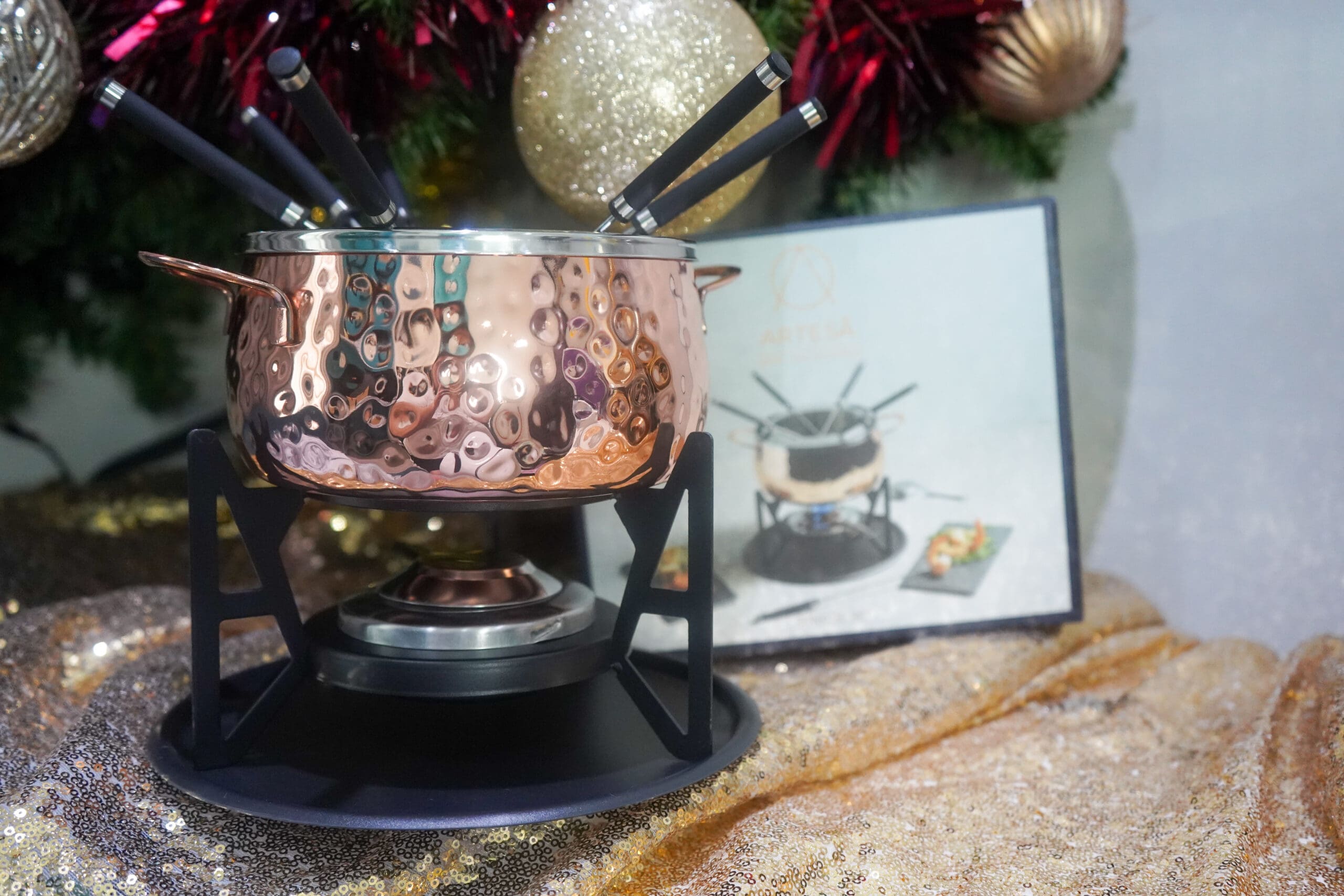 Artesà Hand Finished Copper Effect Fondue Set