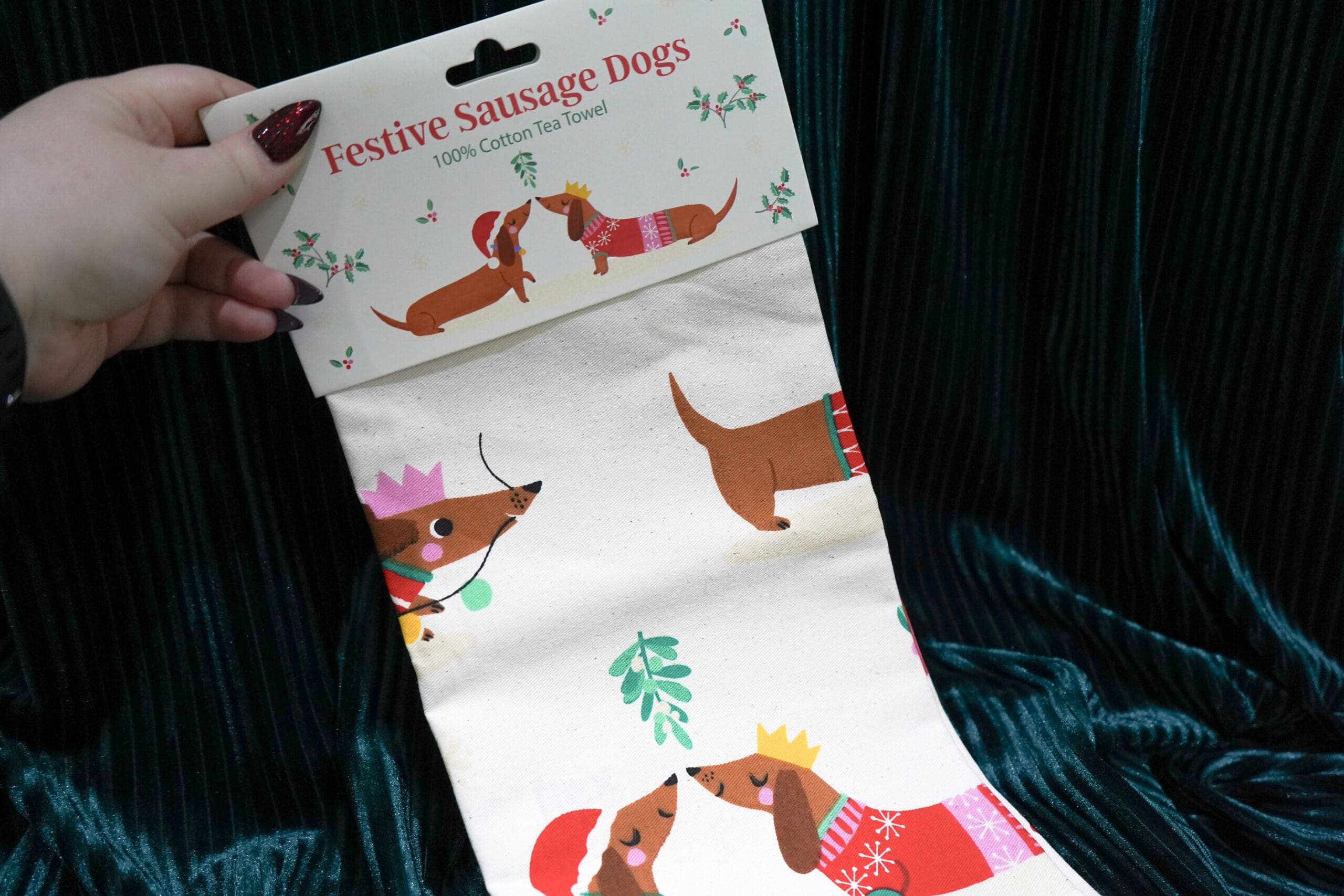 Christmas Gift Ideas for Men 2024 7 Cotton tea towel, Festive Sausage Dog, Christmas Gift Ideas for Men