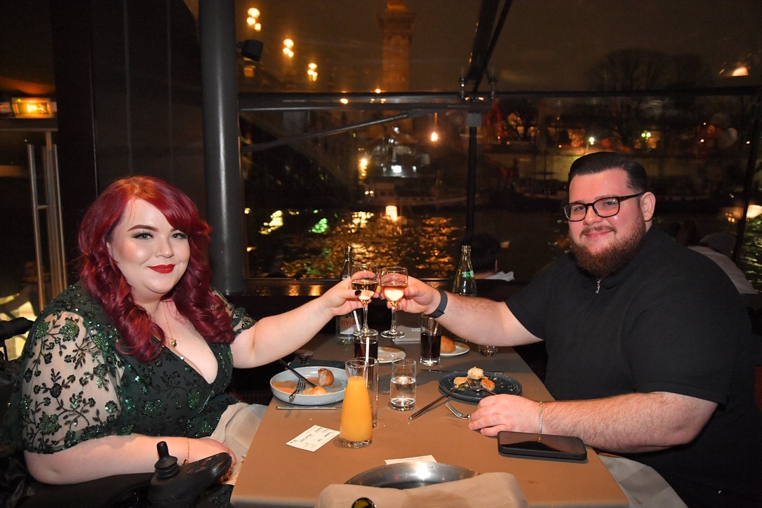 2025 Roundup - Personal Post 2 Georgina and her partner alfie on a night boat trip in Paris
